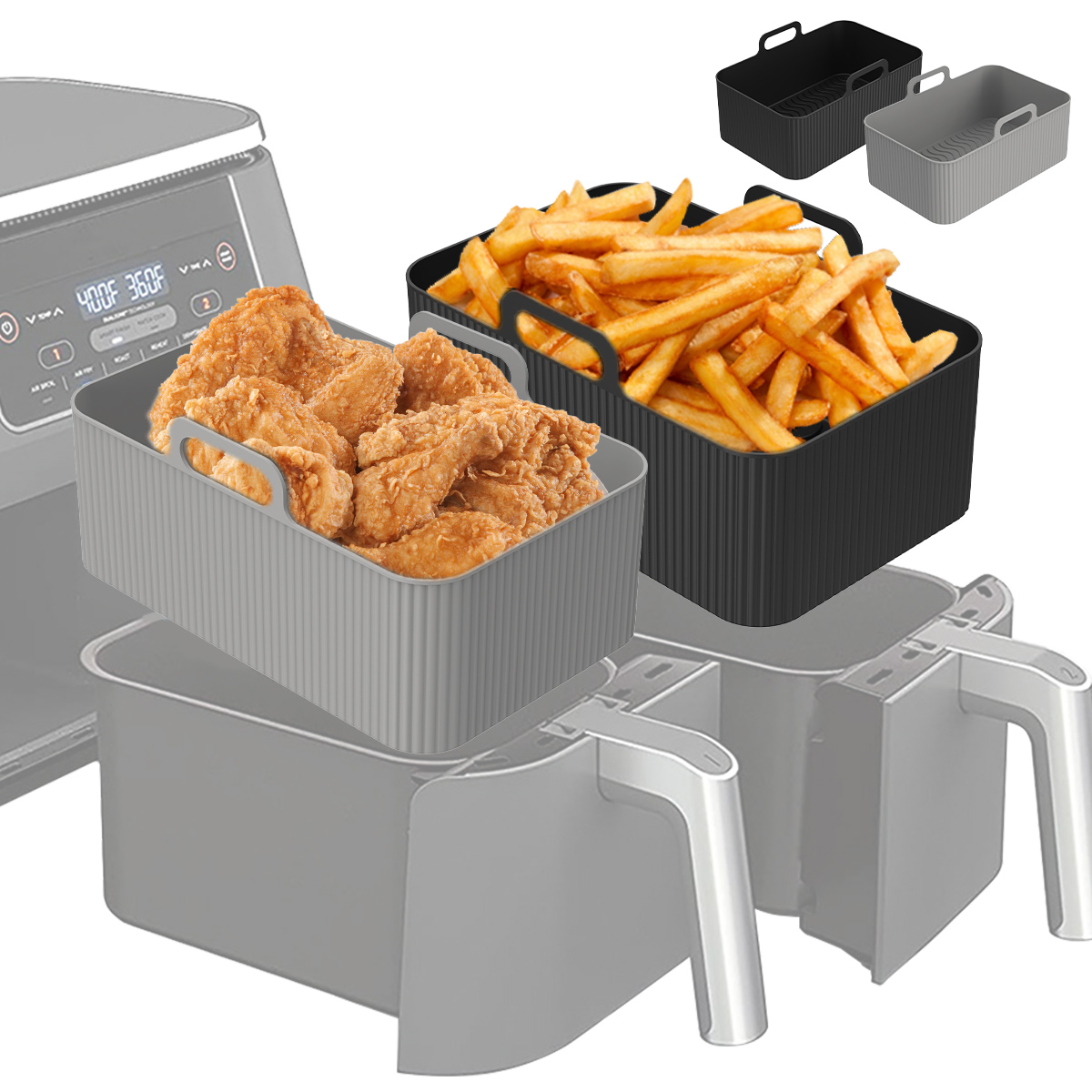 Air Fryer Silicone Pot Liner - Silikonowa wkładka do frytownicy Ninja Dual