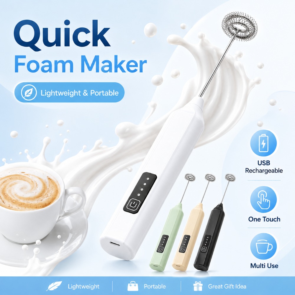 Electric Milk Frother Handheld - Spieniacz do mleka i ubijaczka do