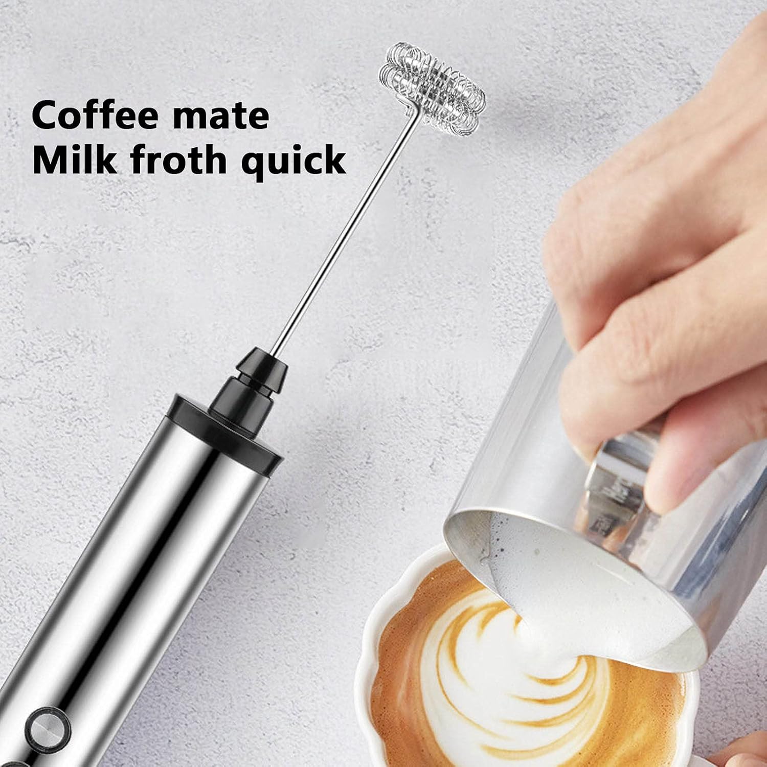 Electric Milk Frother Handheld - Elektryczny trzepak do mleka 3 w