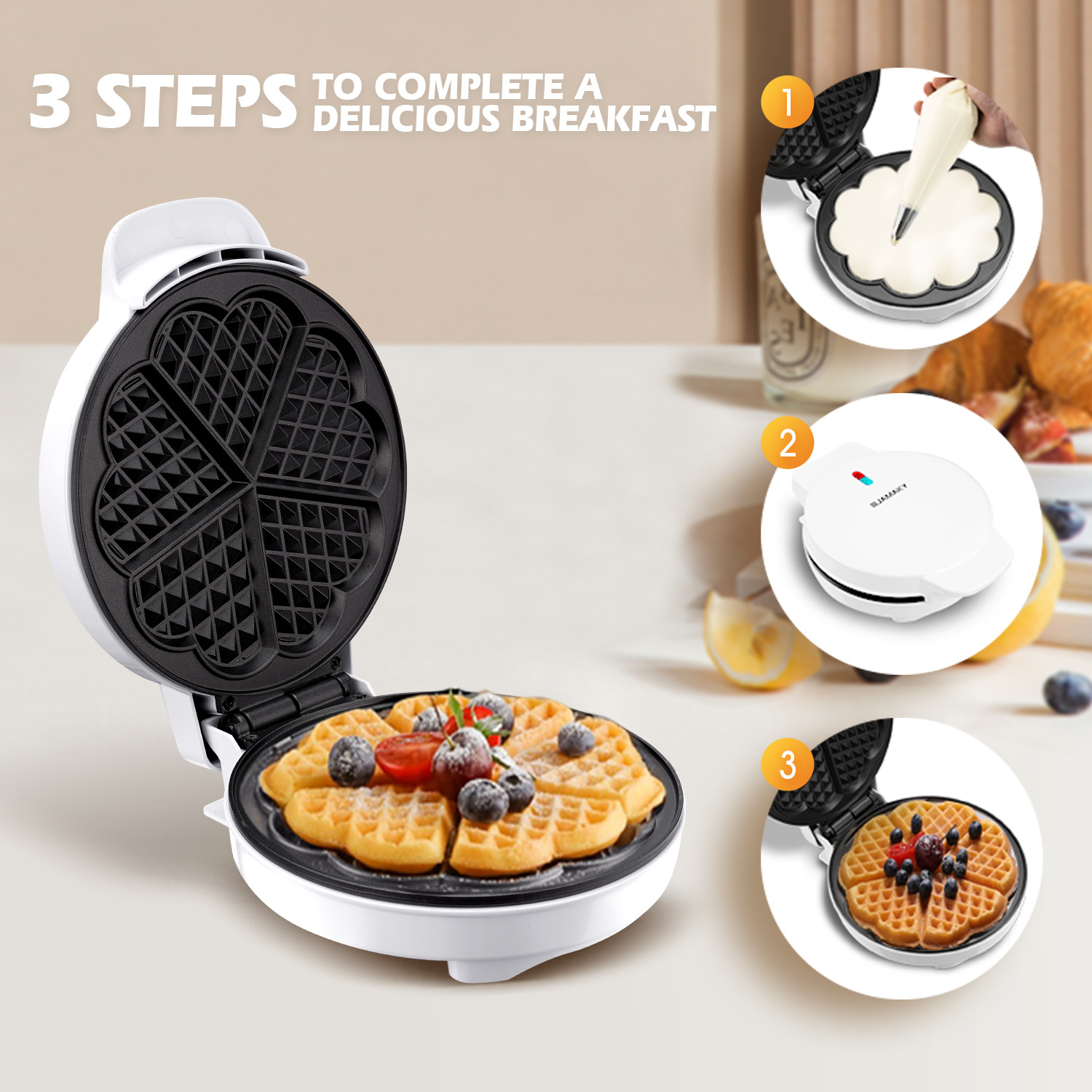 Śniadaniowe foremki do gofrów  – Mini Waffle Maker Machine recenzja i cena