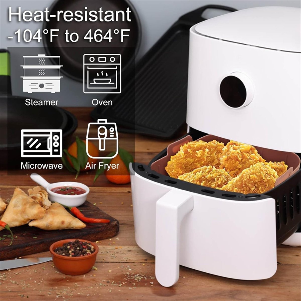 M10K 3 szt. Silikonowe wkładki – Air Fryer Silicone Pot Liner recenzja i cena
