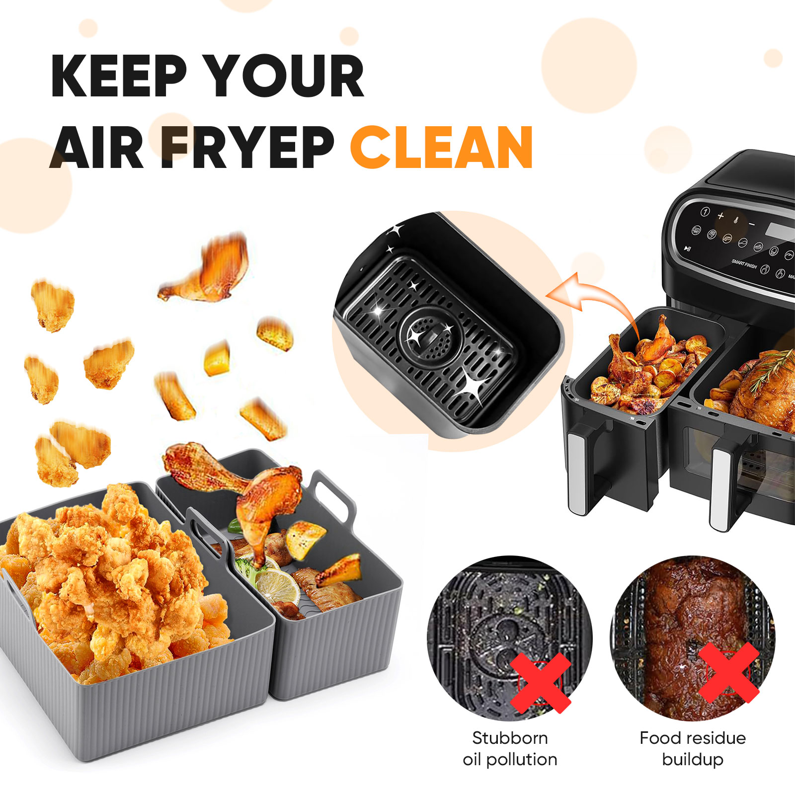 2szt Zestaw silikonowa mata do – Air Fryer Silicone Pot Liner recenzja i cena